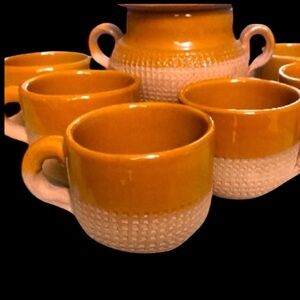 espresso cup set Italy terra cotta clay handmade